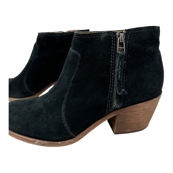 Madewell black suede block heel ankle boots size 10 - Picture 12 of 13